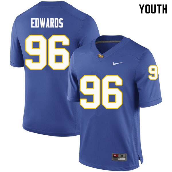 Youth #96 Allen Edwards Pittsburgh Panthers College Football Jerseys Sale-Royal